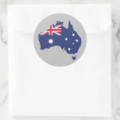 AUSTRALIË KAART EN VLAGBLAUW RONDE STICKER (Tas)