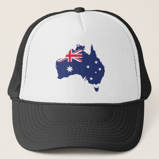AUSTRALIË KAART EN VLAGBLAUW TRUCKER PET (Voorkant)