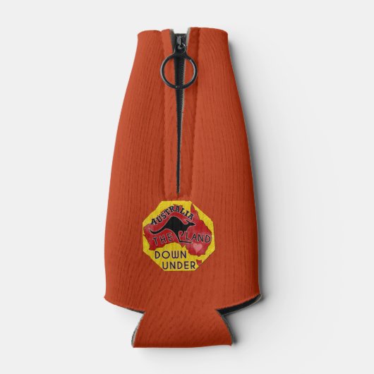 Australië Kaart Land Down Under Kangaroo Monogram Flesjeskoeler (Achterkant)