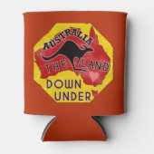 Australië Kaart Land neer onder met Kangaroo Retro Blikjeskoeler (Voorkant)