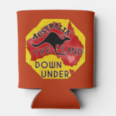 Australië Kaart Land neer onder met Kangaroo Retro Blikjeskoeler (Achterkant)