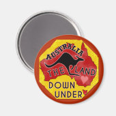 Australië Kaart Land neer onder met Kangaroo Retro Magneet (Voorkant / Achterkant)