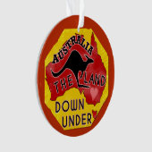 Australië Kaart Land neer onder met Kangaroo Retro Ornament (voorkant)