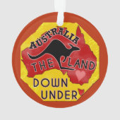 Australië Kaart Land neer onder met Kangaroo Retro Ornament (achterkant)