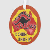 Australië Kaart Land neer onder met Kangaroo Retro Ornament (voorkant)