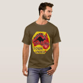 Australië Kaart Land neer onder met Kangaroo Retro T-shirt (Voorkant volledig)