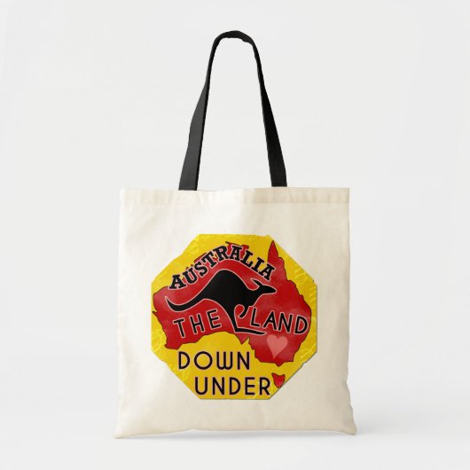Australië Kaart Land neer onder met Kangaroo Retro Tote Bag (Voorkant)