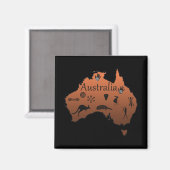 australië - kaart met symbolen magneet (Voorkant / Achterkant)