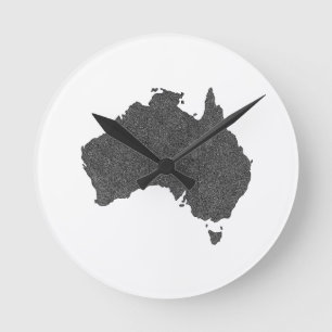 Australië Kaart Ontwerp met Verborgen Grenzen Ronde Klok