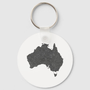 Australië Kaart Ontwerp met Verborgen Grenzen Sleutelhanger