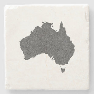 Australië Kaart Ontwerp met Verborgen Grenzen Stenen Onderzetter
