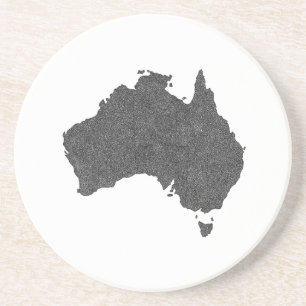 Australië Kaart Ontwerp met Verborgen Grenzen Zandsteen Onderzetter