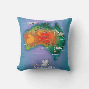 Australië Kaart Reisposter Kussen