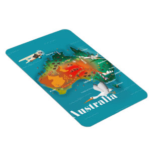 Australië Kaart Reisposter Magneet