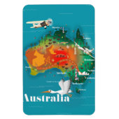 Australië Kaart Reisposter Magneet (Verticaal)