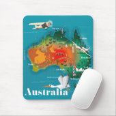 Australië Kaart Reisposter Muismat (Met muis)