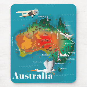 Australië Kaart Reisposter Muismat