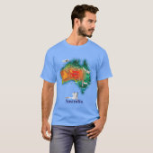Australië Kaart Reisposter T-shirt (Voorkant volledig)