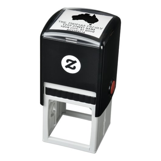 Australië Kaart Silhouet Naam Retouradres Zelfinktende Stempel (Product)