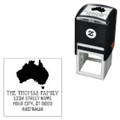 Australië Kaart Silhouet Naam Retouradres Zelfinktende Stempel (In situ)