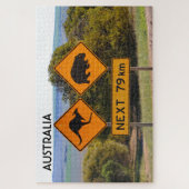 Australië: Kangaroo and wombat road signs Legpuzzel (Verticaal)