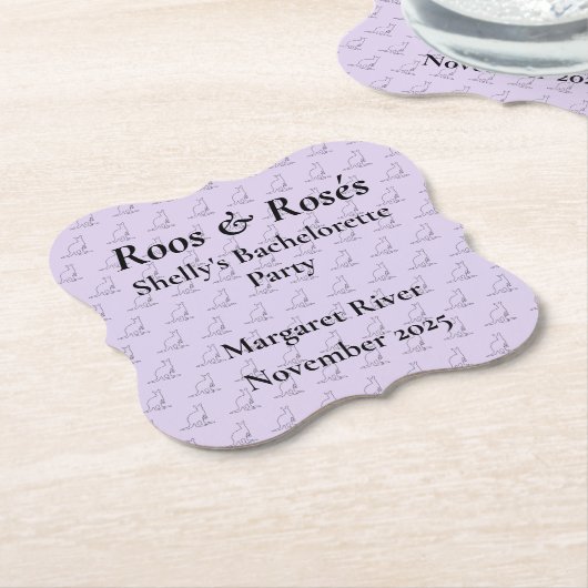 Australië Kangaroo Bachelorette Party Design Kartonnen Onderzetters (Gekanteld)