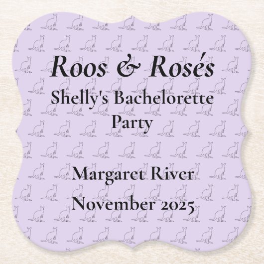 Australië Kangaroo Bachelorette Party Design Kartonnen Onderzetters (Voorkant)