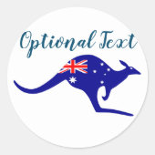 Australië Kangaroo & Flag Ronde Sticker (Voorkant)