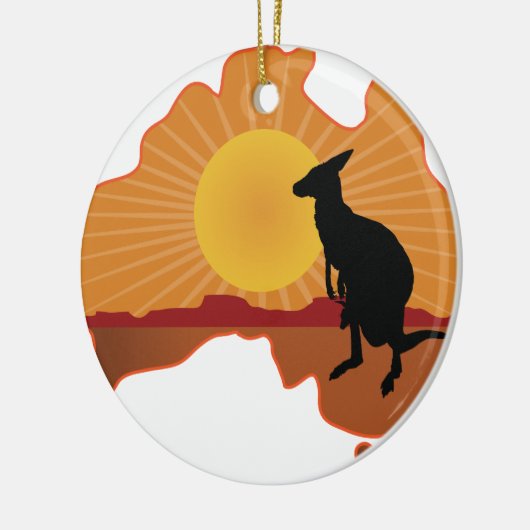 Australië Kangaroo Keramisch Ornament (Links)
