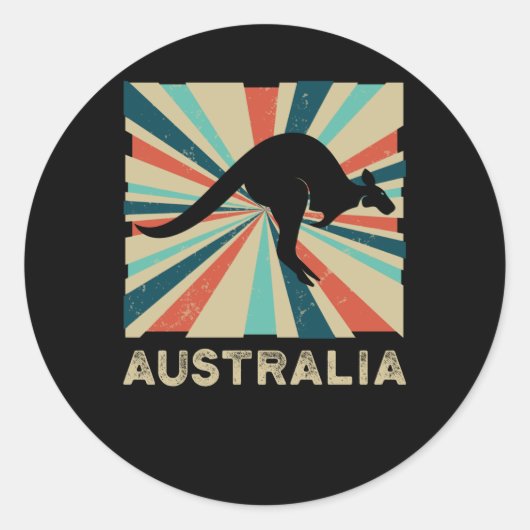 Australië Kangaroo Ronde Sticker (Voorkant)