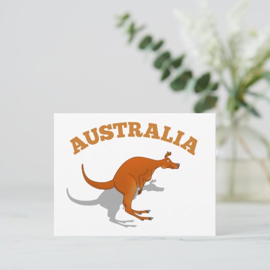 Australië, Kangaroo springen Briefkaart (Staand voorkant)