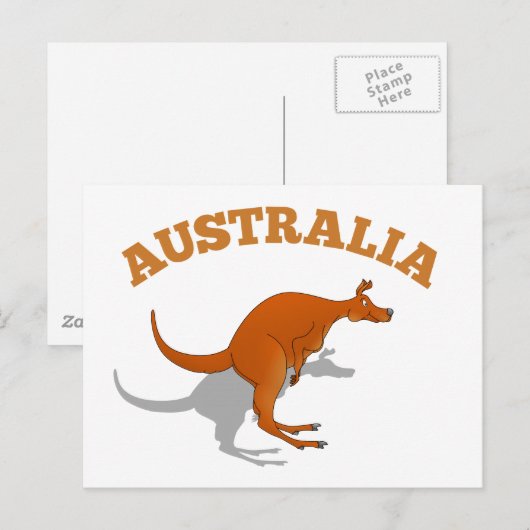 Australië, Kangaroo springen Briefkaart (Voorkant / Achterkant)