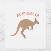 Australië Kangaroo Wijn Etiket (Enkel label)