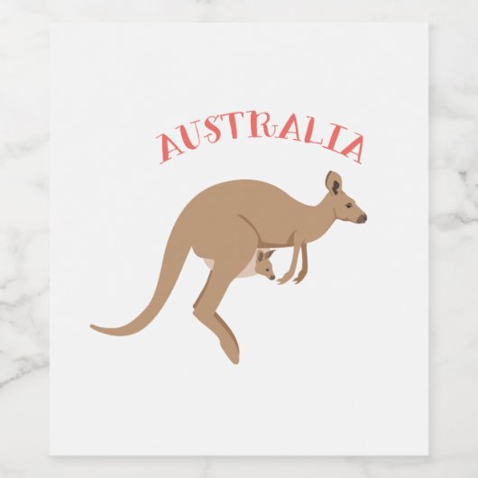 Australië Kangaroo Wijn Etiket (Enkel label)