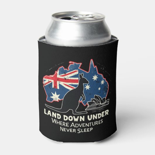 Australië Kangoeroe Aussies Land Down Under Blikjeskoeler (Blikje Voorkant)
