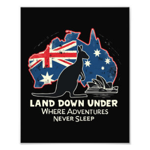 Australië Kangoeroe Aussies Land Down Under Foto Afdruk