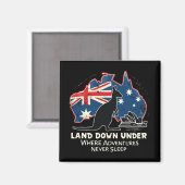 Australië Kangoeroe Aussies Land Down Under Magneet (Voorkant / Achterkant)