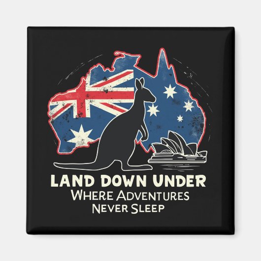 Australië Kangoeroe Aussies Land Down Under Magneet (Voorkant)