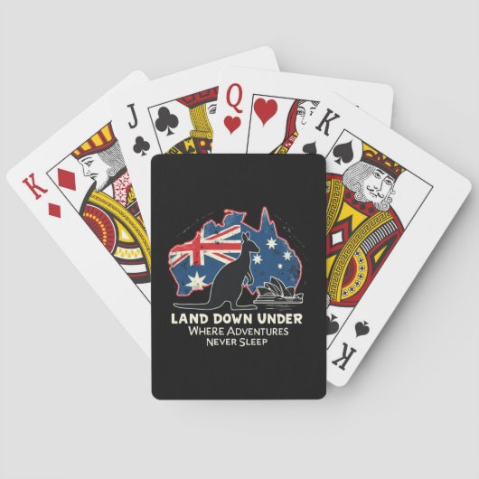 Australië Kangoeroe Aussies Land Down Under Pokerkaarten (Achterkant)