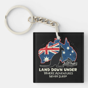 Australië Kangoeroe Aussies Land Down Under Sleutelhanger