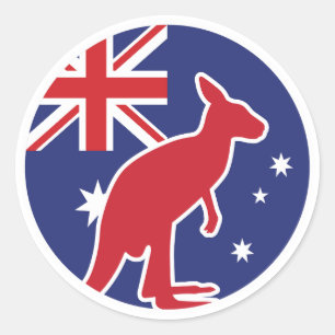 Australië Kangoeroe Australische nationale dierenv Ronde Sticker