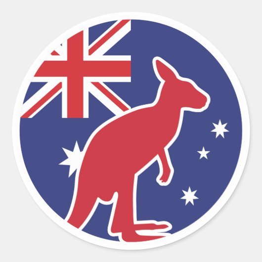 Australië Kangoeroe Australische nationale dierenv Ronde Sticker (Voorkant)
