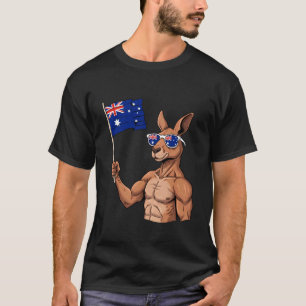 Australië Kangoeroe Australische Vlag T-shirt