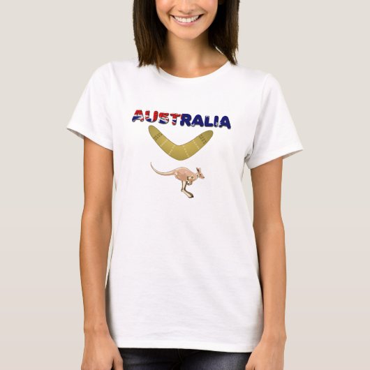 Australië Kangoeroe Boemerang Dames T-Shirt (Voorkant)