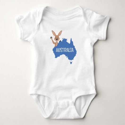 Australië Kangoeroe met Australië Kaart Romper (Voorkant)