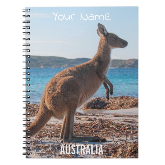 Australië Kangoeroe op het strand Foto Notitieboek (Voorkant)