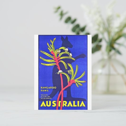 Australië, kangoeroe poten, Australische wilde blo Briefkaart (Staand voorkant)