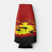 Australië Kangoeroe Rood Zwart Geel Stubby Houder Flesjeskoeler (Voorkant)