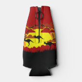 Australië Kangoeroe Rood Zwart Geel Stubby Houder Flesjeskoeler (Achterkant)