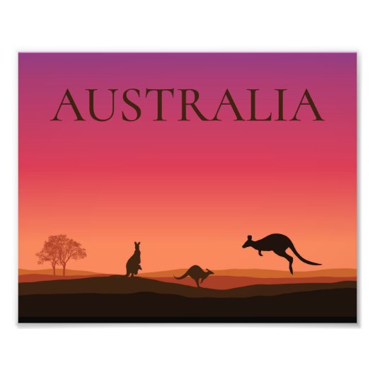 Australië Kangoeroes Foto Poster Print (Voorkant)